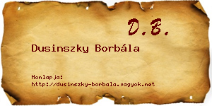 Dusinszky Borbála névjegykártya